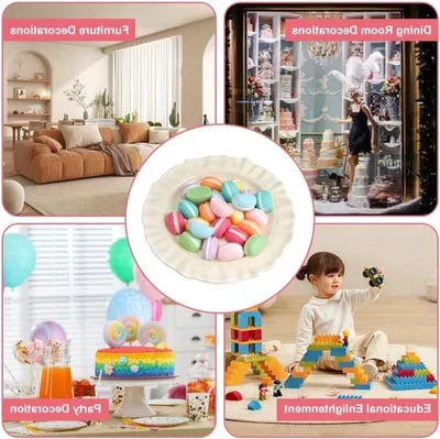 24 Stück Mini Künstliche Torten für Fotografie, Partydekoration und DIY Kreationen in 8 Farben