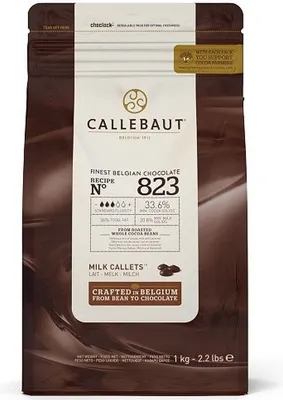 Produktbild von Callebaut - Recipe n°823 NV  - 1 kg Vollmilch Schokoladenkuvertüre Callebaut, Schokoladenchips/Callets