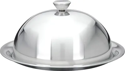 Produktbild von Serviertablett Servierplatte Unterteller mit Speiseglocke aus Stahl 20 cm