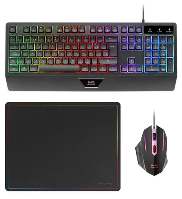 Immagine prodotto di Mars Gaming MCP124, Cavo, USB, Tasti a membrana, QWERTY, LED RGB, Nero