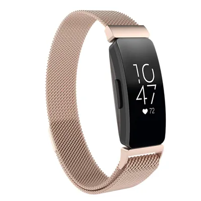 Produktbild von Armband für Fitbit Inspire, Inspire 2, Inspire HR, Ace 2, Ace 3 verstellbar Edelstall Metall - Roségold