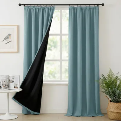 Verdunkelungsvorhang 274x132 cm, 2er Pack, Blau