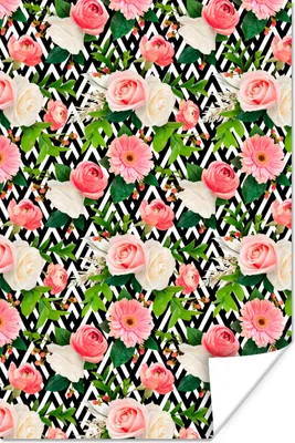 Produktbild von MuchoWow® Poster Blumen - Farben - Rosen 80x120 cm - Papierdruck