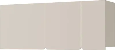 A studio shot of a wall-mounted cabinet with three doors.