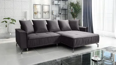 Produktbild von Ecksofa Schlafsofa Sofa FLORENCE Stoff Element Grafit Ottomane Rechts
