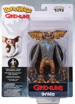 A packaged Gremlins action figure, specifically 'Brain', displayed in its retail packaging.