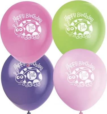 Produktbild von 1. Geburtstag Marienkäfer 8 Luftballons