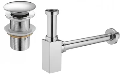 Immagine prodotto di Mexen semisifone lavabo quadrato con tappo clic-clac, senza troppopieno, cromato - 7991060-00