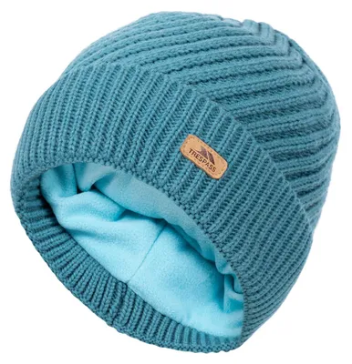 Immagine prodotto di Cappello da donna, motivo a trecce, in filato a maglia TP5231 (taglia unica) (blu-grigio)