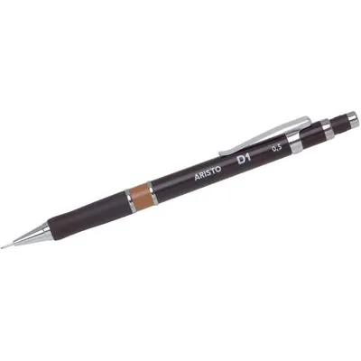 Produktbild von Aristo Feinminenstift D1 schwarz 0,5 mm mit Gummigriffzone und Metallclip