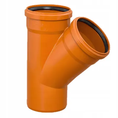 Produktbild von Außenkanal T-Stück 160/45° Orange PVC - Erdverlegung Abwassersystem