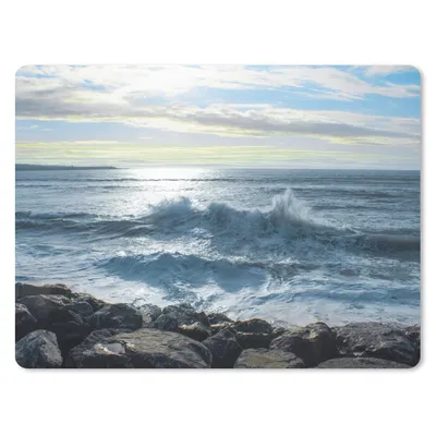 Produktbild von MuchoWow® Mauspad Mousepad Meer - Steine - Sonne 40x30 cm - Mousepads - Maus Mat - Pad - Mausunterlage - Anti Rutsch