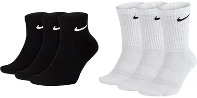 Produktbild von 3 Paar kurze und 3 Paar lange Nike Socken Sparset - Farbe: schwarz weiss - Größe: 38-42