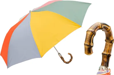 Produktbild von PASOTTI Regenbogen-Automatikschirm mit Whangee-Bambusgriff 100 cm