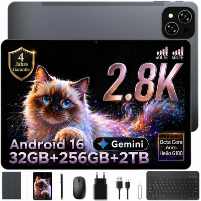 Produktbild von Tablet mit Tastatur und Stift QHD+ Display 32GB+256GB HELIO G100 PROZESSOR und ANDROID 16 Integriertes Gemini AI