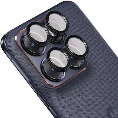Produktbild von Glas für die Kamera für Motorola Edge 70 Fusion, Bizon Glass Snap Lens, 1 Set, Schwarzer Rahmen