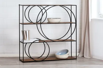 Produktbild von Gilde Regal, "Circle", Metall, braun, VE 1, L. 30 cm, B. 120 cm, H. 120 cm 68775 4063387687758