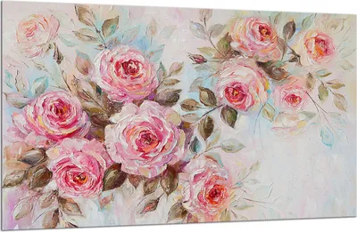 Produktbild von Herdabdeckplatte Glaskeramikkochfeld-Abdeckung Spritzschutz Glas 80x52 Rosen
