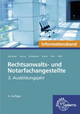 Produktbild von Rechtsanwalts- und Notarfachangestellte, Informationsband 3. Ausbildungsjahr
