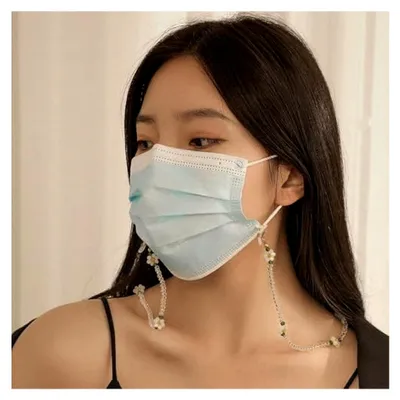 Produktbild von Maskenkette und Brillenhalskette mit Kristallperlen für Pullover – Vielseitige Schmuckkette für Sonnenbrillen, Lesebrillen und Masken