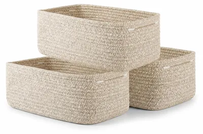 Obrázok produktu pre Sada 3 pletených organizérov z bavlny, rozmer 33 x 20 cm