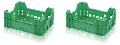Produktbild von Set aus 2 Gemüsekisten – Grün – 40 x 30 x 16,5 cm