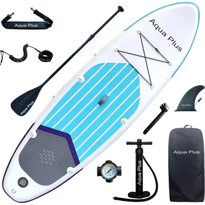 Immagine prodotto di Tavola gonfiabile SUP, dimensioni 304x82x15 cm, colore blu, viola e grigio. Kit completo