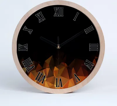 Produktbild von Holzuhr 30fi cm wanduhr - schwarze Spitzen - Abstraktion