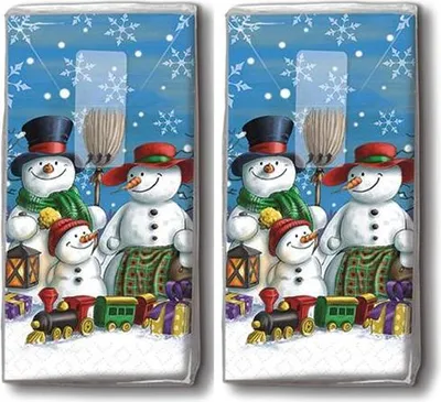Produktbild von 2x 10 Taschentücher Snowman family - Schneemannfamilie
