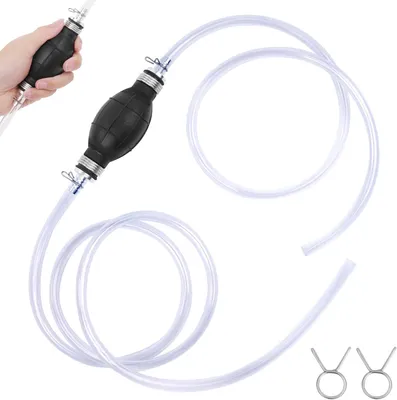 Immagine prodotto di Pompe manuali per liquidi, con tubo di 2 metri, realizzate in PVC e gomma, adatte per diesel e olio