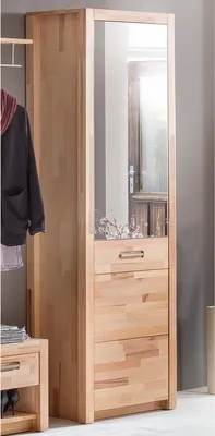 Produktbild von Garderobenschrank Dielenschrank Kleiderschrank Schrank Flurmöbel "Leduc I" Kernbuche