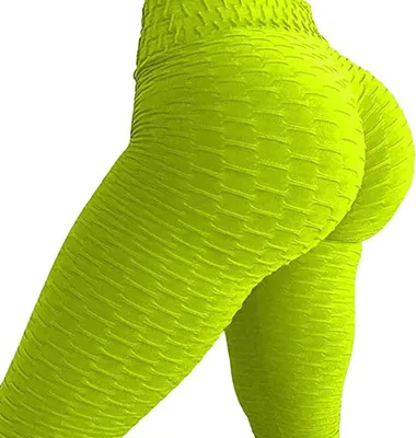 Produktbild von ASKSA Damen Sporthose Anti-Cellulite Compression Leggings Slim Fit Butt Lift Elasticated Trousers Jogginghose(Grün,S)