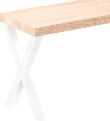 Produktbild von LAMO Manufaktur Sitzbank Esszimmer Holzbank 30x160x47cm, Möbelfüße Design Weiß / Roh