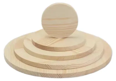 Produktbild von Runde Holzscheiben für Bastelarbeiten (2 Stück, 20 cm)
