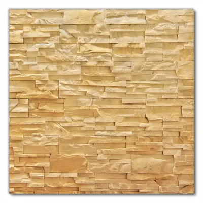 Produktbild von Wallario selbstklebende Möbelfolie/ Tischdecke für Innen und Außen, Größe: 60 x 60 cm - Steinwand gelb-orange