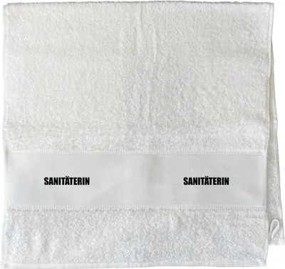 Produktbild von Huuraa Handtuch Sanitäterin Schriftzug 50x100cm White Baumwolle Handtuch Geschenkidee