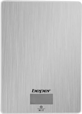 Produktbild von Beper 90.131, Elektronische Küchenwaage, 5 kg, 1 g, Grau, Edelstahl, Arbeitsplatte