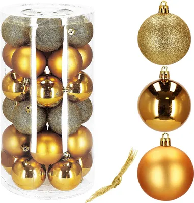 Immagine prodotto di SPRINGOS Balle per l'albero di Natale Balle per l'albero di Natale 30 pezzi diametro 6 cm in plastica