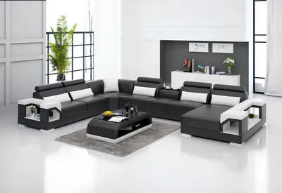 Zdjęcie produktu dla Designerski narożnik do salonu nowoczesny narożnik skórzana tapicerka kanapa kanapa skórzana