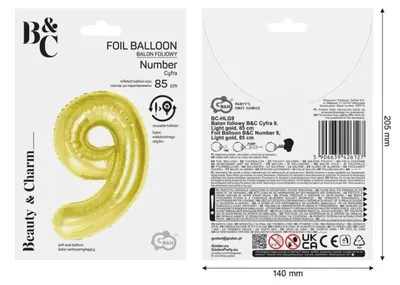 Produktbild von B&C Folienballon, hellgold, 85 cm - Godan