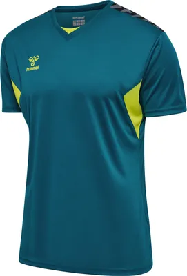 Produktbild von hummel hmlAUTHENTIC PL JERSEY S/S KID BLUE CORAL/SULPHUR SPRING BLUE CORAL/SULPHUR SPRING 152