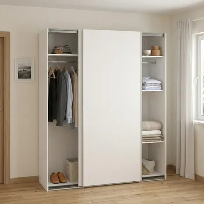 Produktbild von 2-türiger MehrzweckschrankGomer, Multifunktionale Möbel, Schuhschrank, Besenschrank, 179x65 h220 cm, Weiß
