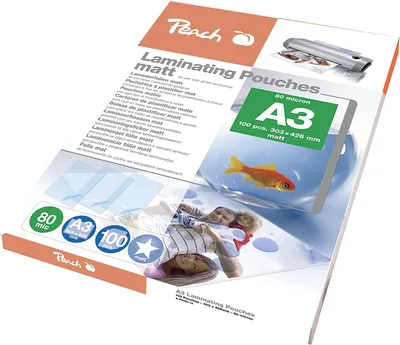 Produktbild von Peach S-PP580-15 Laminierfolien DIN A3, 80 mic, matt, 100 Stück