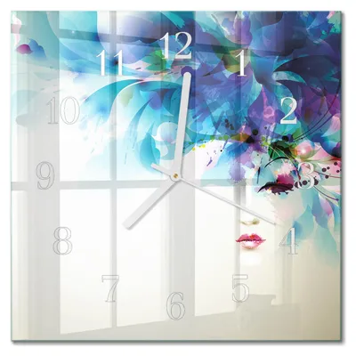 Produktbild von Tulup Glasuhr Wanduhr Küchenuhr Echt-Glas 30x30 cm Modern Dekorativ Geräuschlos Weiße Zeiger - Abstraktion