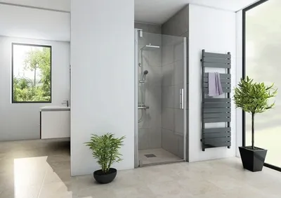 Produktbild von Drehtür für Nische Breuer Europa Design 90 cm Anschlag links Klarglas Profilfarbe chrom