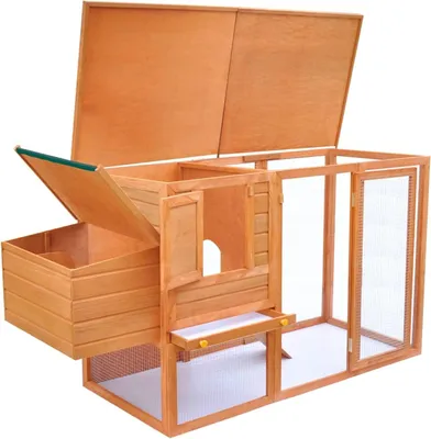 Imagen del producto de Kippenhok de madera - Amplio refugio exterior para gallinas y conejos, con jaula para huevos, de 192x75x103 cm