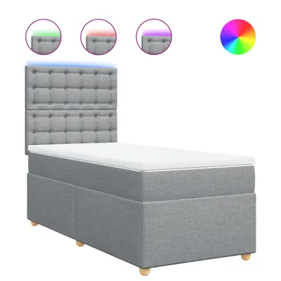 Produktbild von vidaXL Boxspringbett mit Matratze Hellgrau 90x200 cm Stoff