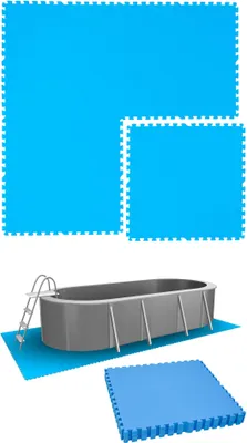 Produktbild von 5,1 m² Poolunterlage - 8 EVA Matten 81x81 Pool Unterlage - Unterlegmatten Set