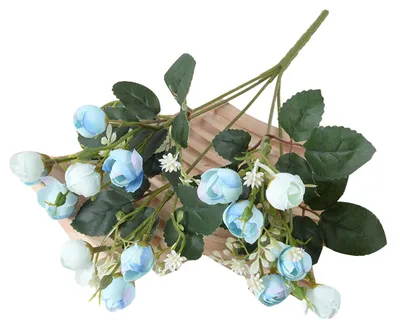 Produktbild von Künstliche Blume mit grünen Blättern, 15 Köpfe, künstliche Seidenblumen, DIY-Hochzeitsblumenarrangements, Dekoration für Zuhause, Büro oder Partys, künstliche Blüten
