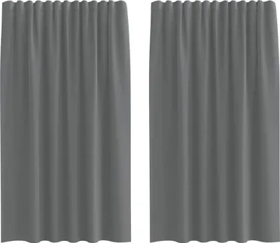 Produktbild von vidaXL Voile Vorhänge mit Stangentaschen 2 Stk. Dunkelgrau